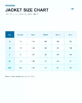 外套尺码表模板模板预览