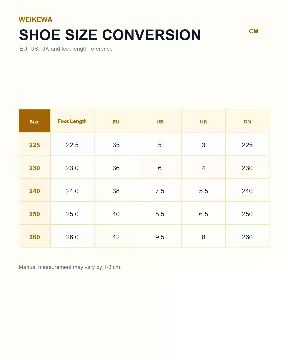 鞋码换算表模板模板预览