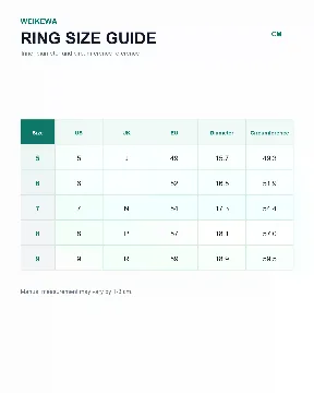 戒指尺码换算表模板模板预览