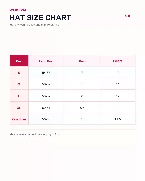 帽子尺码表模板模板预览